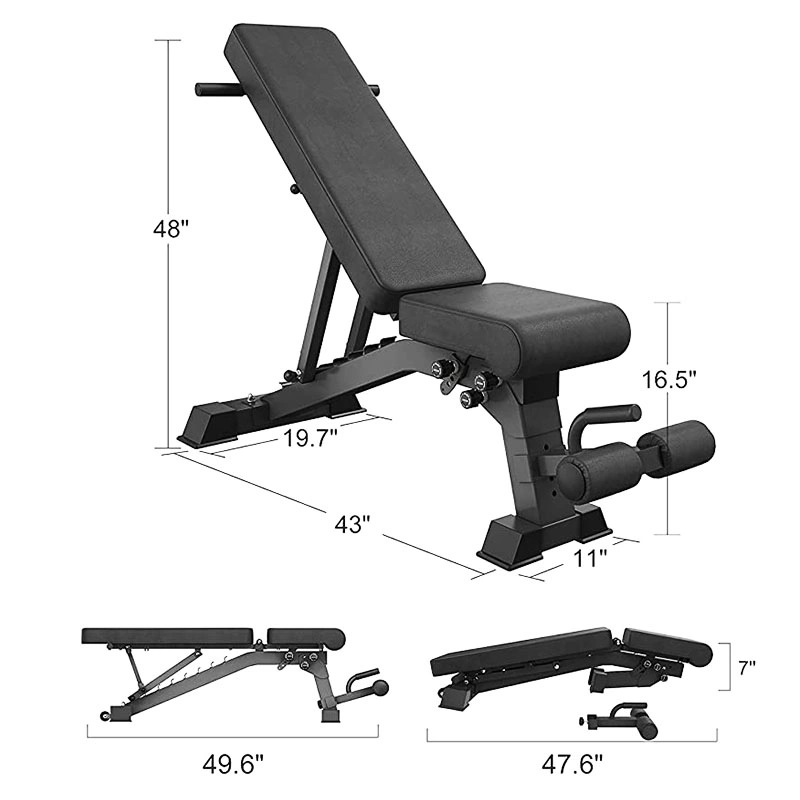 Hot Sale Sports Equipment Commercial Adjustable Exercise Bench Folding Weight Bench Dumbbell